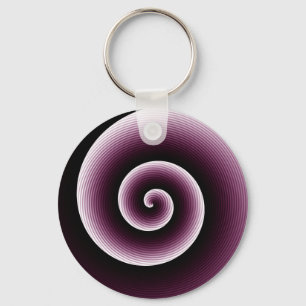 Het moderne Burgundy Red Stylish Twirl Pattern Sleutelhanger