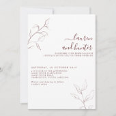 Het moderne Burgundy Script Botanical Photo Weddin Kaart (Voorkant)