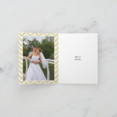 Het moderne chevron grijze, gele huwelijk dankt u bedankkaart (Binnen)