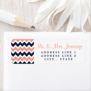 Het moderne Chevron Wedding Collectie - Roze en ma Etiket