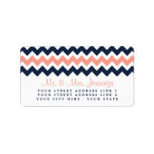 Het moderne Chevron Wedding Collectie - Roze en ma Etiket (Voorkant)