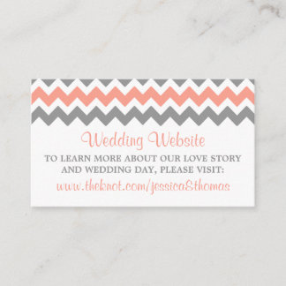 Het moderne Chevron Wedding Collectie - Roze & gri Informatiekaartje