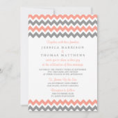 Het moderne Chevron Wedding Collectie - Roze & gri Kaart (Voorkant)