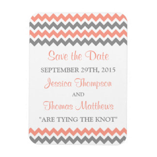 Het moderne Chevron Wedding Collectie - Roze & gri Magneet