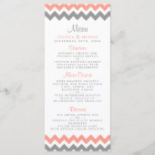 Het moderne Chevron Wedding Collectie - Roze & gri Menu (Voorkant)