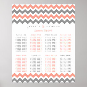 Het moderne Chevron Wedding Collectie - Roze & gri Poster