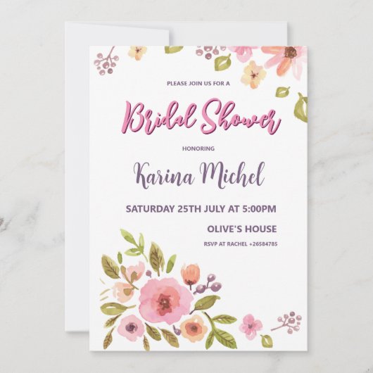 Het moderne Chic Wildflower Vrijgezellenfeest Kaart (Voorkant)