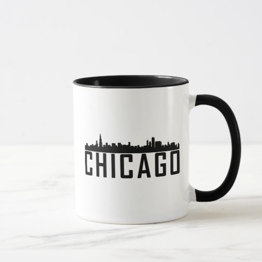 Het moderne Chicago City Skyline Silhouet Mok (Rechts)