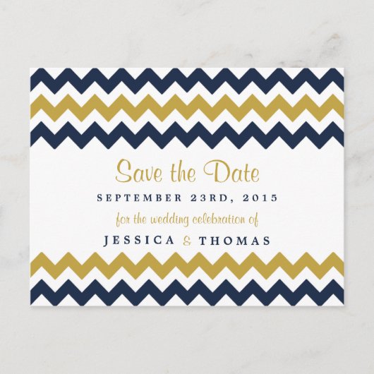 Het moderne Collectie van de Chevron Wedding - mar Aankondigingskaart (Voorkant)