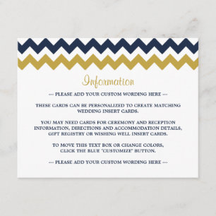 Het moderne Collectie van de Chevron Wedding - mar Informatiekaartje