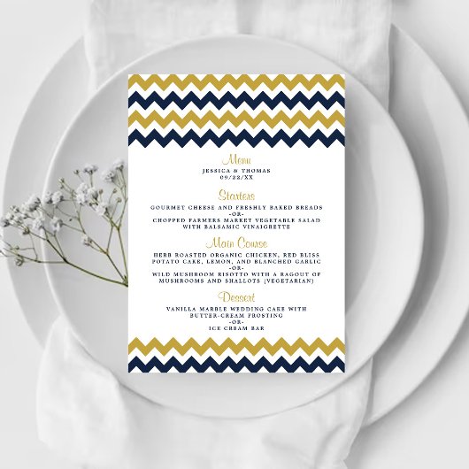 Het moderne Collectie van de Chevron Wedding - mar Menu
