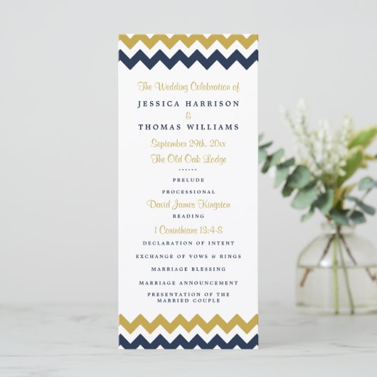 Het moderne Collectie van de Chevron Wedding - mar Programma (Staand voorkant)