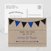 Het moderne Collectie van het Blauwe Bunting Weddi Aankondigingskaart (Voorkant / Achterkant)