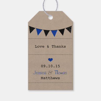 Het moderne Collectie van het Blauwe Bunting Weddi Cadeaulabel