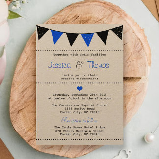 Het moderne Collectie van het Blauwe Bunting Weddi Kaart