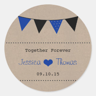 Het moderne Collectie van het Blauwe Bunting Weddi Ronde Sticker