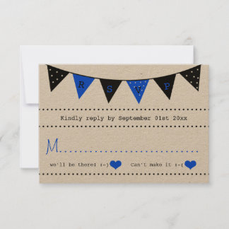 Het moderne Collectie van het Blauwe Bunting Weddi RSVP Kaartje