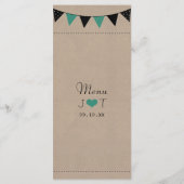 Het moderne Collectie van het Bunting Wedding van  Menu (Achterkant)