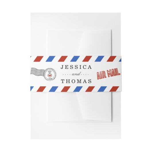 Het moderne Collectie van het luchtposthuwelijk Uitnodigingen Wikkel (Voorkant Voorbeeld)