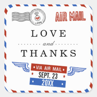 Het moderne Collectie van het luchtposthuwelijk Vierkante Sticker