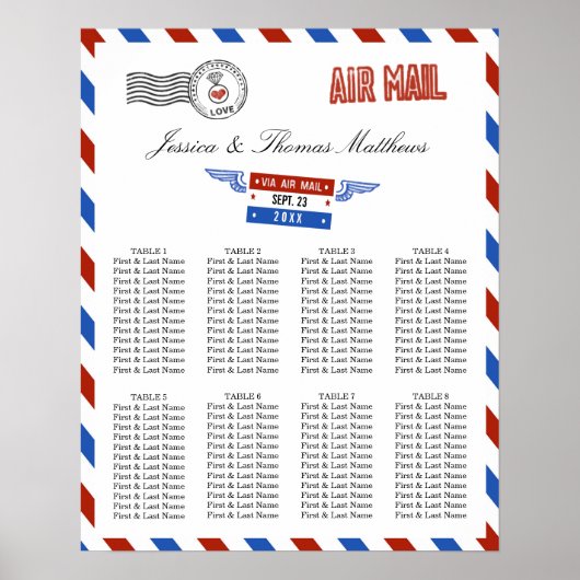 Het moderne Collectie voor de bruiloft van Airmail Poster (Voorkant)