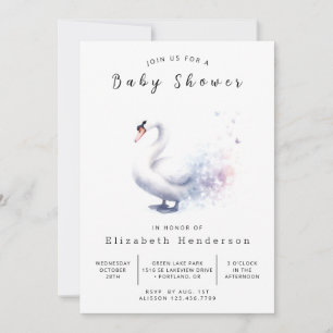 Het moderne digitale zwaan Baby shower Kaart