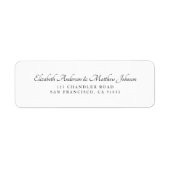 Het moderne Eenvoudige Adres van de Terugkeer van Etiket (Voorkant)