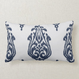 Het moderne elegante hoofdkussen van damast blauwe kussen