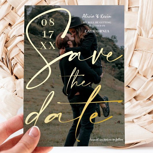 Het moderne gewaagde witte zwarte manuscript spare folie uitnodiging briefkaart