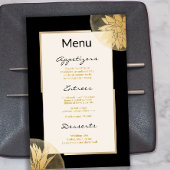 Het moderne Gold Succulents Wedding Menu op Black