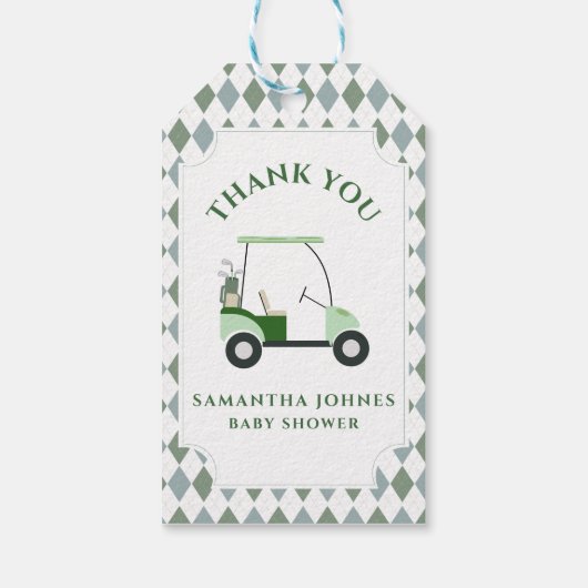 Het moderne golf Baby shower Cadeaulabel (Achterkant)