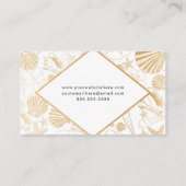 Het moderne Gouden strand van Shell themed Visitekaartje (Achterkant)