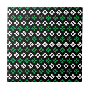 Het moderne Groene & Witte Patroon Argyle van de Tegeltje