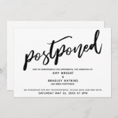 Het moderne handschrift bruiloft is uitgesteld Kaa Kaart (Voorkant / Achterkant)