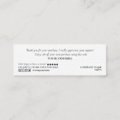 het moderne hart van de manuscriptholograaf bedank mini visitekaartje (Achterkant)