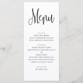 Het moderne huwelijksmenu. Zwart-wit dinermenu Menu (Voorkant)