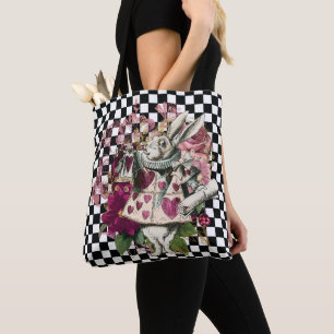 Het moderne konijn Alice in Wonderland Draagtas