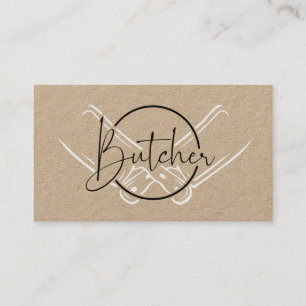 Het moderne land Kraft Butcher Logo Visitekaartje