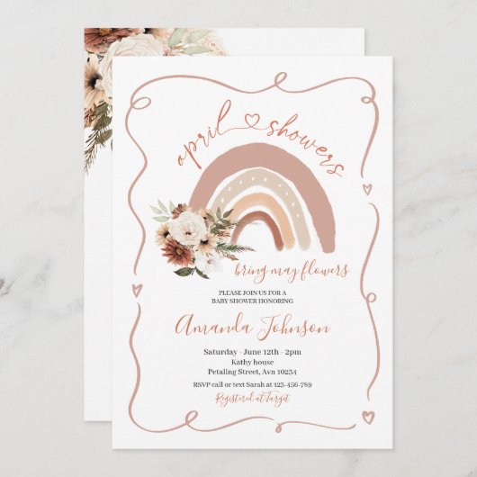 Het moderne Lijst April Showers brengt veel bloeme Kaart (Voorkant / Achterkant)