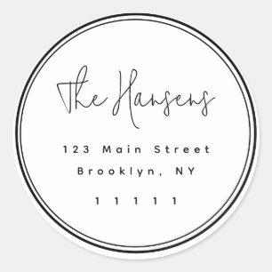 Het moderne Lijst van het Manuscript Ronde het Eti Ronde Sticker