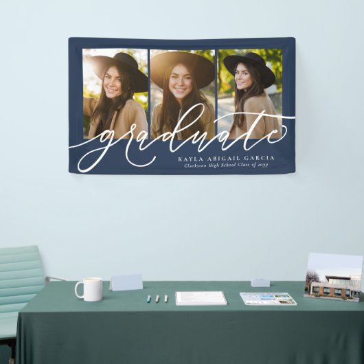 Het moderne manuscript afstuderen drie afstuderen  spandoek (Beurs)