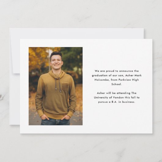 Het moderne Manuscript Afstuderen Eenvoudig Afstud Aankondiging (Achterkant)