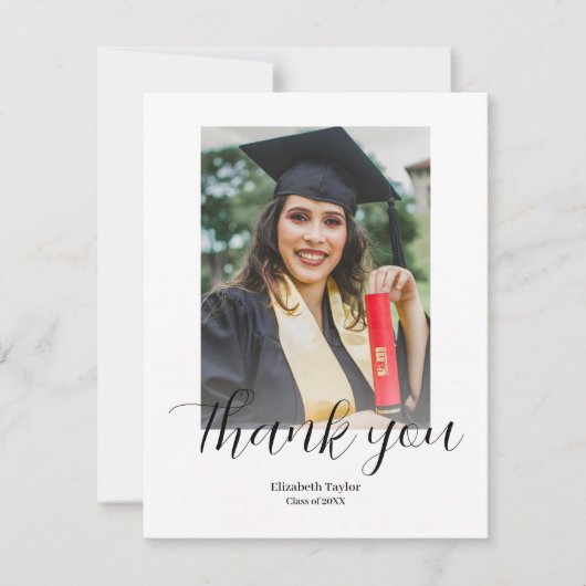 Het moderne Manuscript Afstuderen Eenvoudig Afstud Bedankkaart (Voorkant)