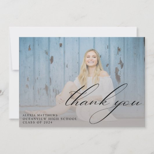 Het moderne Manuscript Afstuderen Eenvoudig Afstud Bedankkaart (Voorkant)