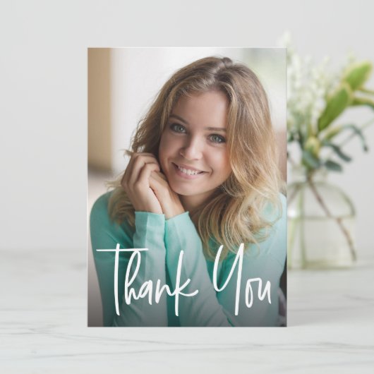 Het moderne Manuscript Afstuderen Eenvoudig Afstud Bedankkaart (Staand voorkant)