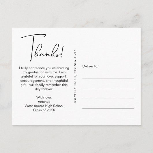 Het moderne Manuscript Afstuderen het Afstuderen v Briefkaart (Achterkant)