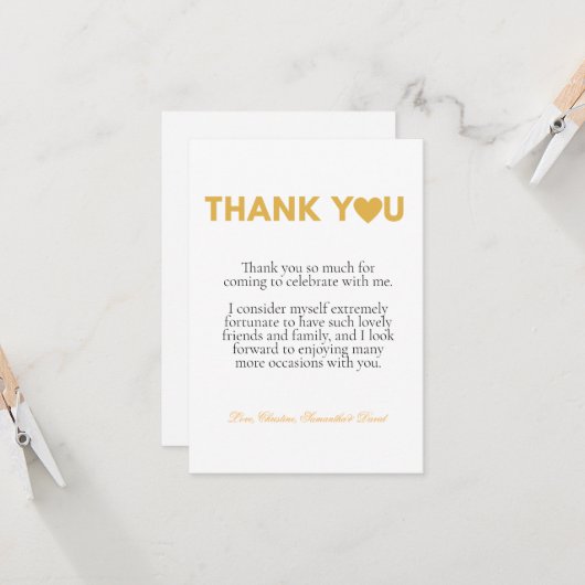 Het moderne manuscript bedankt u berichtnota kaart (Voorkant / Achterkant in situ)