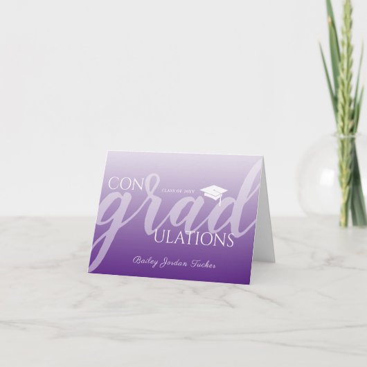 Het moderne Manuscript Paarse Afstuderen felicitee Kaart (Voorkant)