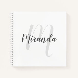 Het moderne Manuscript Persoonlijke Monogram en Na Notitieboek