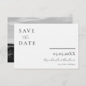 Het moderne Manuscript sparen de Datum, Foto op de Save The Date (Voorkant / Achterkant)